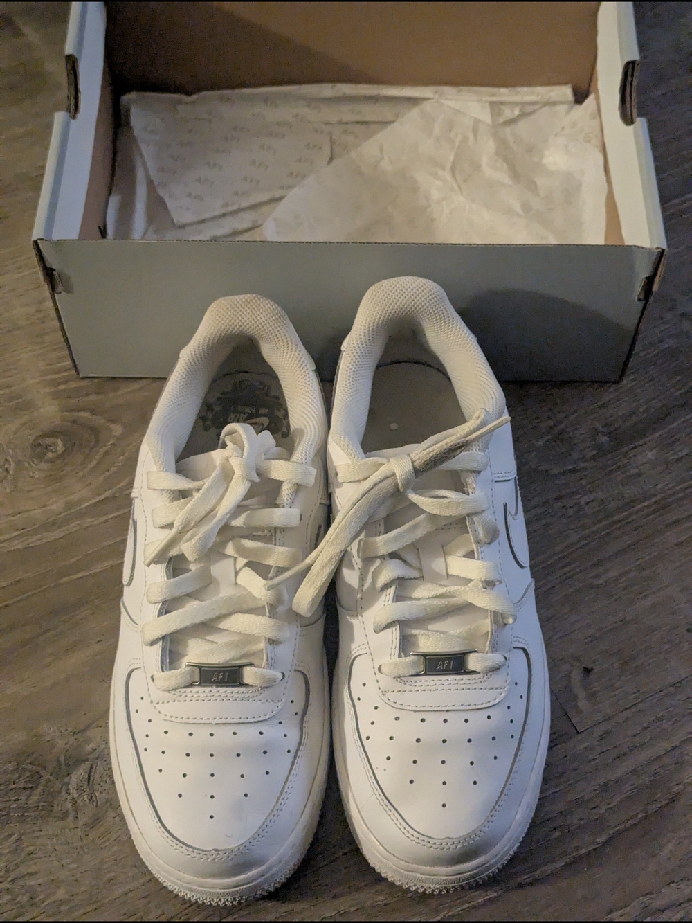 Kids White AF1 Style Sneakers Unisex